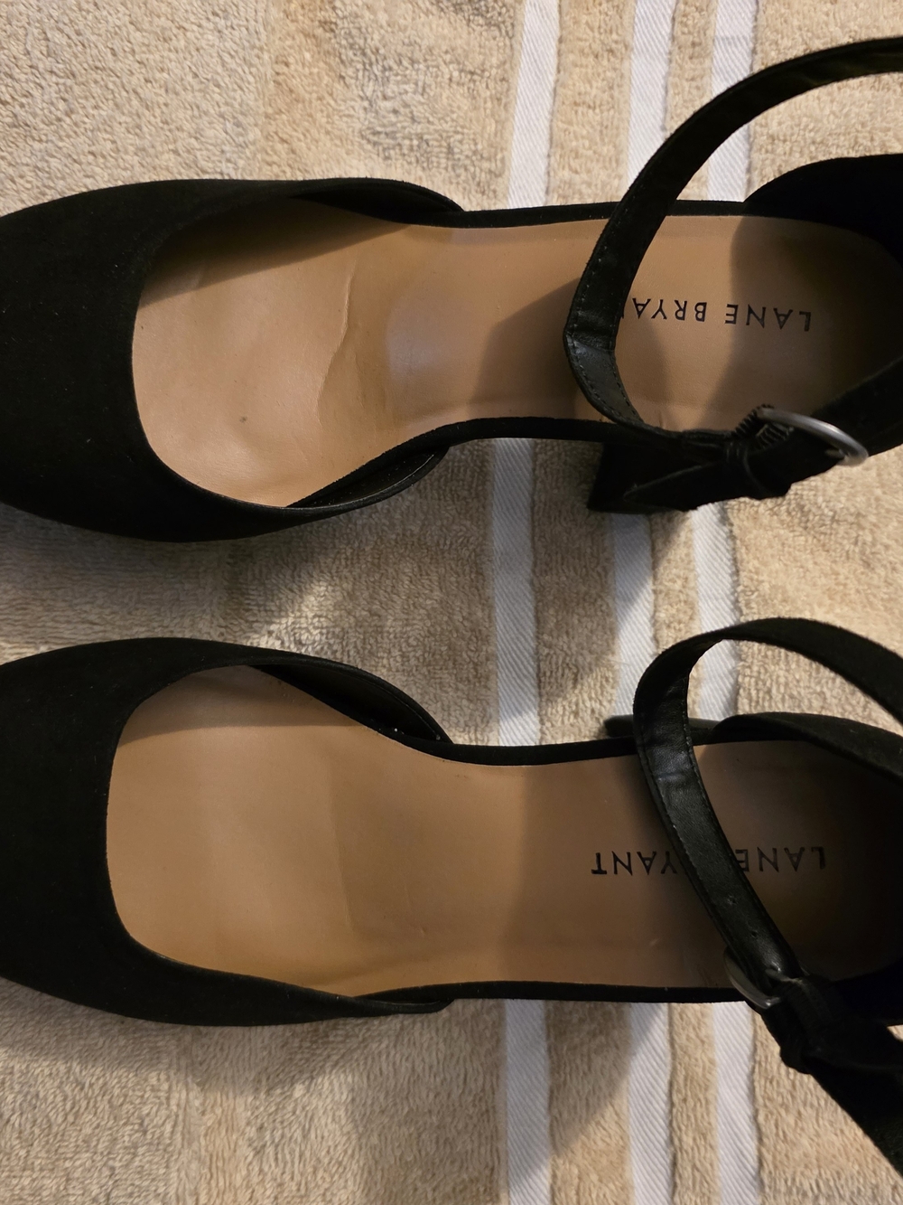 Lane Bryant Black Suede Ankle-Strap Pumps